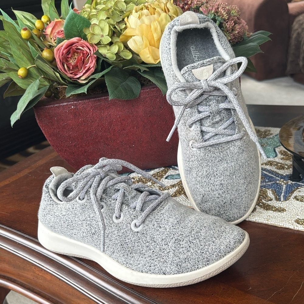 Allbirds Wool Runner Mizzle Lace Up Sneakers Light Gray Natural White Sole